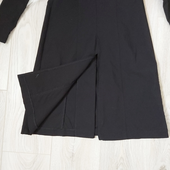 Lucent Black Long Trench Coat Jacket - Picture 9 of 11